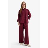 Defacto Regular Fit Cep Detaylı Düz Paça Pantolon F5803ax25aubr237 Bordo