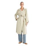 DeFacto Regular Fit Çıkarılabilir Kapüşonlu Kemerli Trençkot, L, Regular Fit Çıkarılabilir Kapüşonlu Kemerli Trençkot, Bej-BG730, Kadın