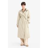 DeFacto Regular Fit Çıkarılabilir Kapüşonlu Kemerli Trençkot, XS, Regular Fit Çıkarılabilir Kapüşonlu Kemerli Trençkot, Bej-BG730, Kadın
