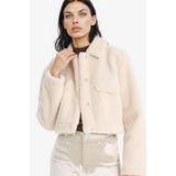 Defacto Regular Fit Çıtçıtlı Suni Kürk Mont F2149ax25wner238 Ekru