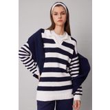 DeFacto Regular Fit Çizgili Polo Yaka Tesettür Tişört Tunik C2850ax24sp