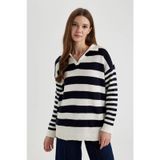 Defacto Regular Fit Çizgili Polo Yaka Tişört Tunik C2850ax24spnv243