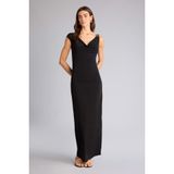 DeFacto Regular Fit Degaje Yaka Kısa Kollu Elbise, L, F9240AX26SP, Siyah-BK81, Kadın