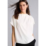 DeFacto Regular Fit Degaje Yaka Saten Kısa Kollu Bluz H5422AX26SP - Ekru-ER105