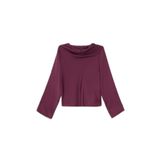 DeFacto Regular Fit Degaje Yaka Saten Uzun Kollu Bluz, S, H0064AX26SP, Bordo-BR306, Kadın
