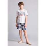 DeFacto Regular Fit Desenli 2'li Pijama Takımı Erkek Çocuk H0373A826SM - Gri-GR400 - 5 - 6 Yaş