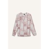 Defacto Regular Fit Desenli Apaş Yaka Uzun Kollu Bluz N1809az25sppn436 Pembe