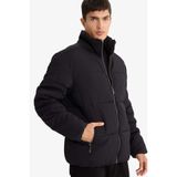 DeFacto Regular Fit Dik Yaka Astarlı Fermuarlı Cepli Kışlık Mont, XL, Regular Fit Dik Yaka Astarlı Fermuarlı Cepli Kışlık Mont, Siyah-BK27, Erkek