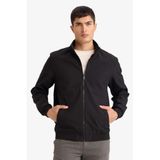 DeFacto Regular Fit Dik Yaka Fermuarlı Mont, 2XL, Regular Fit Dik Yaka Fermuarlı Mont, Siyah-BK27, Erkek