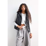 DeFacto Regular Fit Dik Yaka Suni Deri Yelek F9443AX25AU
