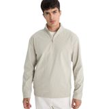 DeFacto Regular Fit Dik Yaka Yarım Fermuarlı Fitilli Kadife Sweatshirt, M, E9618AX25AU, Bej-BG766, erkek