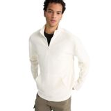 DeFacto Regular Fit Dik Yaka Yarım Fermuarlı Kadife Sweatshirt, M, F2352AX, ECRU, erkek
