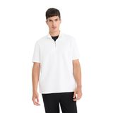 DeFacto Regular Fit Dik Yaka Yarım Fermuarlı Modal Karışımlı Kısa Kollu Tişört, XL, B6502AX25AU, Beyaz, Erkek