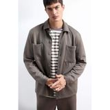 DeFacto Regular Fit Dokuma Uzun Kollu Gömlek, L, E9203AX25AU, Kahve-BN571, Erkek