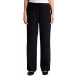 DeFacto Regular Fit Düz Paça Gofre Dokulu Pantolon, 40, H0551AX26SP, Siyah-BK81, Kadın
