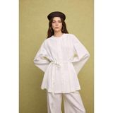 DeFacto Regular Fit Ekru Pamuklu Keten Karışımlı Uzun Kollu Ekru Tunik H8907AX26AU - Ekru-ER118 - S