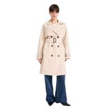 DeFacto Regular Fit Ekru Trençkot, 2XS, Regular Fit Trençkot, Ekru-ER128, Kadın
