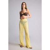 DeFacto Regular Fit Elastik Bel Tül Sarı Plaj Pantolonu H3066AX26SP - XS - Sarı-YL115