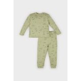 DeFacto Regular Fit Erkek Bebek Pijama Takımı Ayı Baskılı Uzun Kollu Pamuklu Fitilli Kaşkorse Üst Beli Lastikli Uzun Alt D7151A524 WN