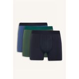 DeFacto Regular Fit Etnik Desenli 3'lü Boxer, M, B7793AX26SP, Lacivert, erkek