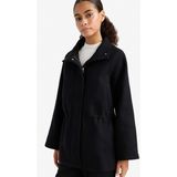 DeFacto Regular Fit Fermuarlı Kaşe Mont F2788AX25WN - Siyah-BK27 - XL