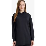 DeFacto Regular Fit Fermuarlı Yaka Uzun Kollu Tunik F5771AX26SP - Antrasit-AR221