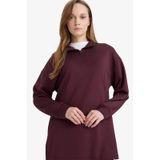 Defacto Regular Fit Fermuarlı Yaka Uzun Kollu Tunik F5771ax26spbr475 Bordo-br475