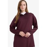 Defacto Regular Fit Fermuarlı Yaka Uzun Kollu Tunik F5771ax26spbr475 Bordo-br475