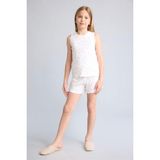 DeFacto Regular Fit Fitilli 2'li Pijama Takımı Kız Çocuk H8091A826HS - Beyaz-WT34 - 5 - 6 Yaş