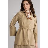 DeFacto Regular Fit Flamlı Pamuk Uzun Kollu Tunik H1868AX26SM - Haki-KH419