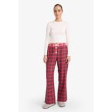 DeFacto Regular Fit Flanel Kareli Pijama Altı, M, G1604AX25WN, Yeşil-GN380, kadın