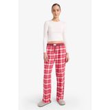DeFacto Regular Fit Flanel Kareli Pijama Altı, S, G1603AX25WN, Kırmızı-RD256, kadın
