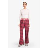 DeFacto Regular Fit Flanel Kareli Pijama Altı, S, G1604AX25WN, Yeşil-GN380, kadın