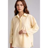 DeFacto Regular Fit Floral Uzun Kollu Tunik, L, H0592AX26SP, Ekru-ER144, Kadın