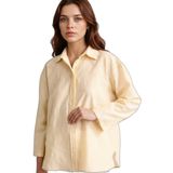 DeFacto Regular Fit Floral Uzun Kollu Tunik, S, H0592AX26SP, Ekru-ER144, Kadın