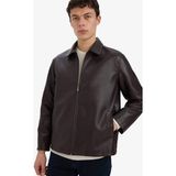 DeFacto Regular Fit Gömlek Yaka Fermuarlı Cepli İç Cepli Mevsimlik Suni Deri Ceket Mont E8888AX25AU - Kahve-BN339 - 2XL