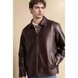 DeFacto Regular Fit Gömlek Yaka Fermuarlı Cepli İç Cepli Mevsimlik Suni Deri Ceket Mont E8888AX26SP
