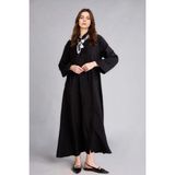 DeFacto Regular Fit Gömlek Yaka Uzun Kollu Siyah Maxi Elbise H5339AX26SM - Siyah-BK81 - 42