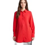 DeFacto Regular Fit Gömlek Yaka Uzun Kollu Tunik, L, Z3538AZ26SP, Kırmızı, Kadın