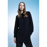 DeFacto Regular Fit Gömlek Yaka Uzun Kollu Tunik Z3538AZ23SM - Siyah-BK27 - 2XL