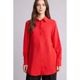 DeFacto Regular Fit Gömlek Yaka Uzun Kollu Tunik Z3538AZ26SP - Kırmızı-RD227