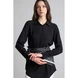 DeFacto Regular Fit Gömlek Yaka Uzun Kollu Tunik Z3538AZ26SP - Siyah-BK27 - 2XL