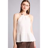 DeFacto Regular Fit Halter Yaka Müslin Kolsuz Bluz H5972AX26SM - Beyaz-WT34