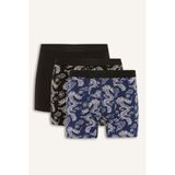 DeFacto Regular Fit Hayvan Baskılı 3'lü Boxer G3842AX26SP - Lacivert-NV135 - XL