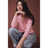 DeFacto Regular Fit Hırka Pembe, M, H4675AX26SP, Pembe-PN681, Kadın