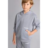 DeFacto Regular Fit Kapüşonlu Baskılı Kanguru Cepli Kalın Kumaş Sweatshirt Erkek Çocuk H9682A826WN - Gri-GR27 - 9 - 10 Yaş
