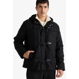 DeFacto Regular Fit Kapüşonlu Çoban Düğmeli İç Cepli Kaşe Mont F5201AX25WN