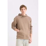 Defacto Regular Fit Kapüşonlu Kanguru Cepli İçi Yumuşak Tüylü Basic Düz Sweatshirt, 2XL, X8283AZ25SP, Kahve-BN229, Erkek, XXL