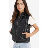 DeFacto Regular Fit Kapüşonlu Suni Deri Yelek E8589AX25AU - M - Siyah-BK27