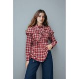Defacto Regular Fit Kareli Gofre Dokulu Uzun Kollu Tunik G8348ax26sprd117 Kırmızı-rd117